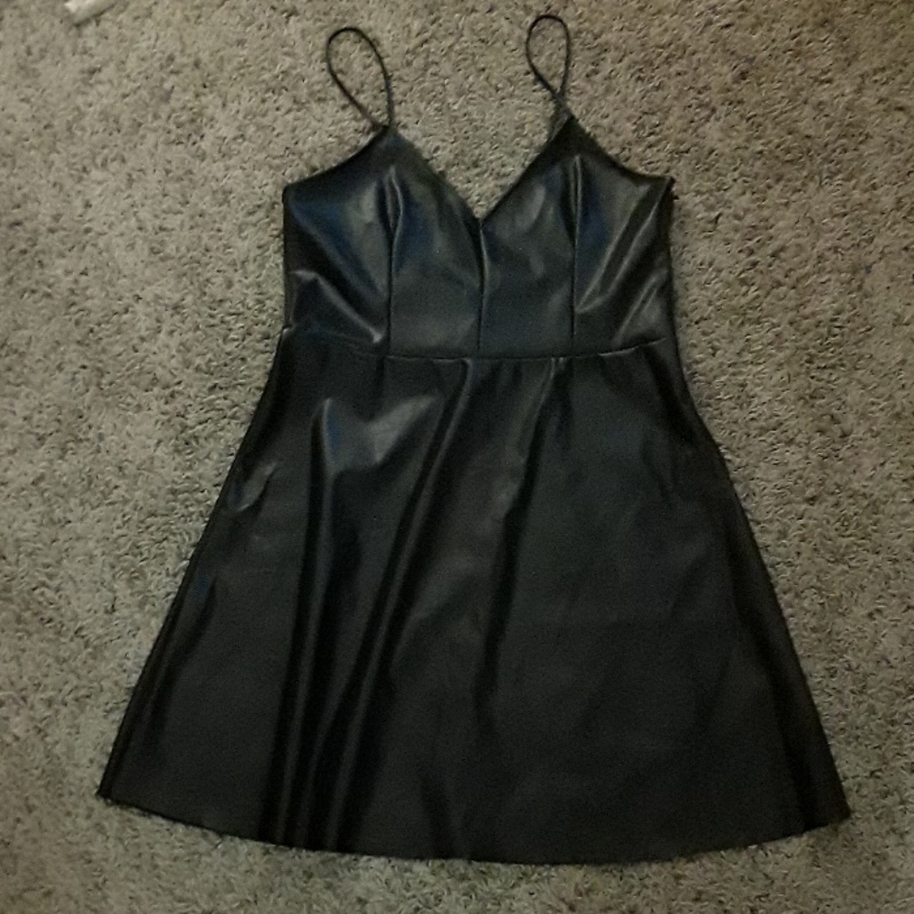 ZARA faux leather mini dress